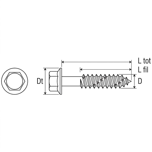 Mustad Vite Kovervit BS Autofilettante Testa Esagonale (TE) Chromiting - MUSTAD - Immagine 2
